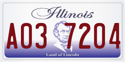 IL license plate A037204