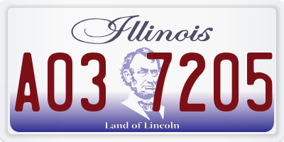 IL license plate A037205