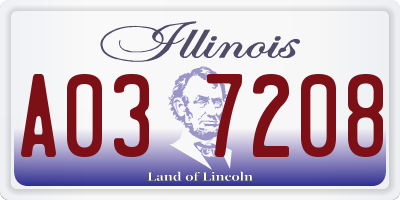 IL license plate A037208