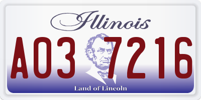 IL license plate A037216