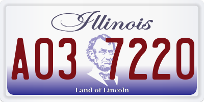 IL license plate A037220