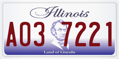 IL license plate A037221