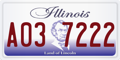 IL license plate A037222