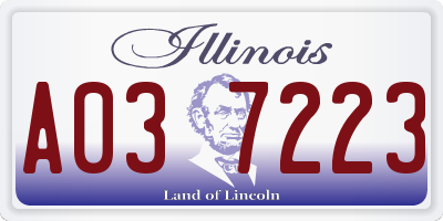 IL license plate A037223