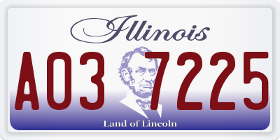 IL license plate A037225