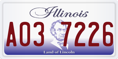 IL license plate A037226