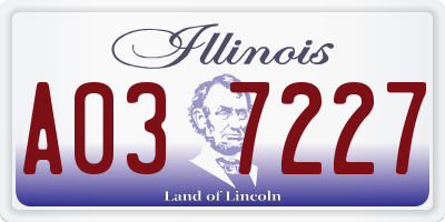 IL license plate A037227