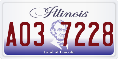 IL license plate A037228
