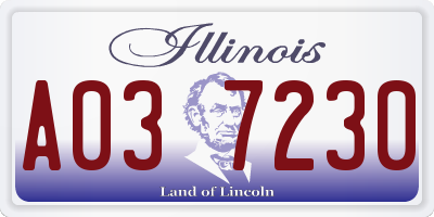 IL license plate A037230