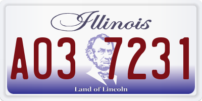 IL license plate A037231