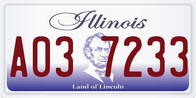 IL license plate A037233