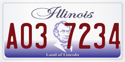 IL license plate A037234