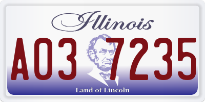 IL license plate A037235