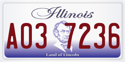 IL license plate A037236