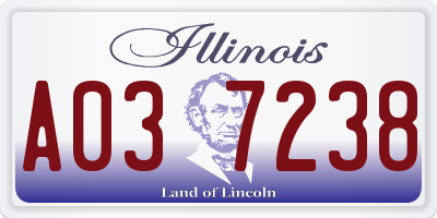 IL license plate A037238