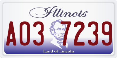 IL license plate A037239