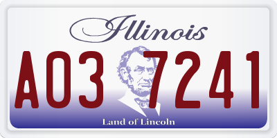 IL license plate A037241