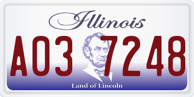 IL license plate A037248