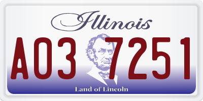 IL license plate A037251