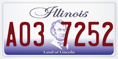 IL license plate A037252