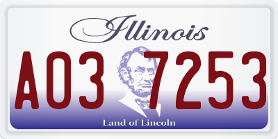 IL license plate A037253