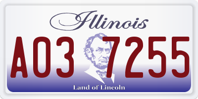 IL license plate A037255