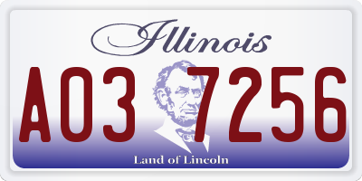 IL license plate A037256