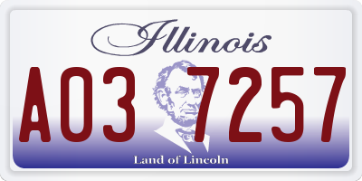 IL license plate A037257