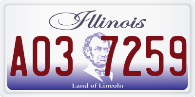 IL license plate A037259