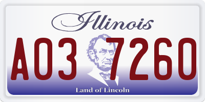 IL license plate A037260