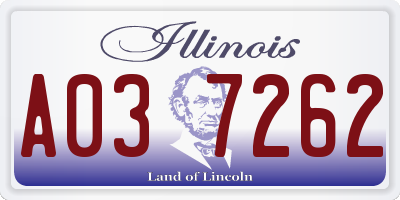 IL license plate A037262