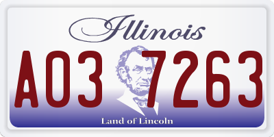 IL license plate A037263
