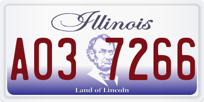 IL license plate A037266