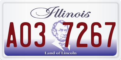 IL license plate A037267
