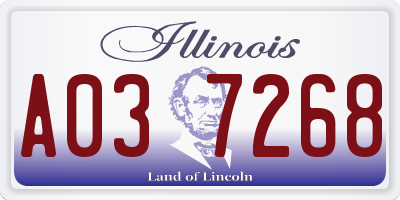 IL license plate A037268