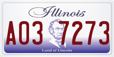 IL license plate A037273