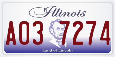 IL license plate A037274