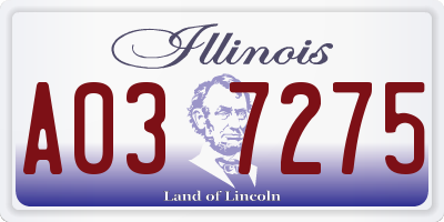 IL license plate A037275