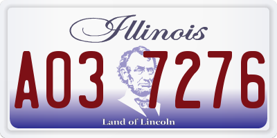 IL license plate A037276