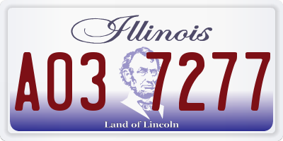 IL license plate A037277