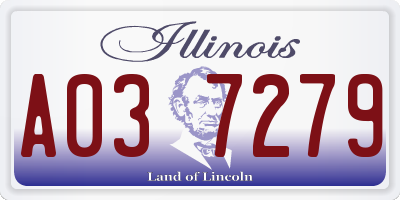 IL license plate A037279