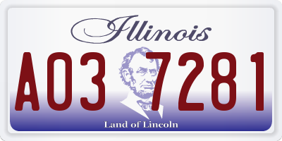 IL license plate A037281