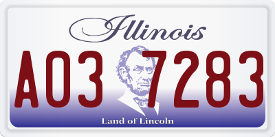 IL license plate A037283