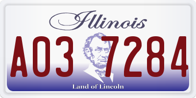 IL license plate A037284