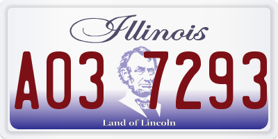IL license plate A037293