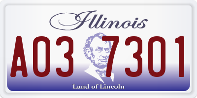IL license plate A037301