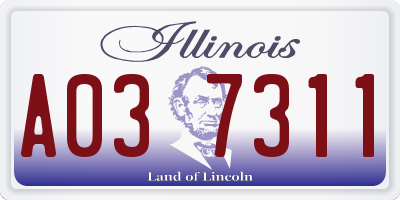 IL license plate A037311