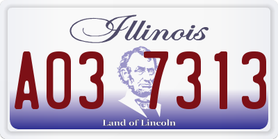 IL license plate A037313