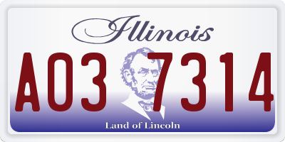 IL license plate A037314