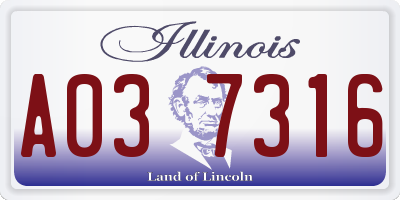 IL license plate A037316
